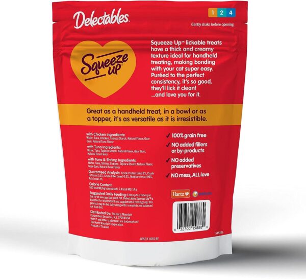 Hartz Delectables Squeeze Up Wet Cat Treats - Tuna & Shrimp, 24 Count, 12 oz - Image 5