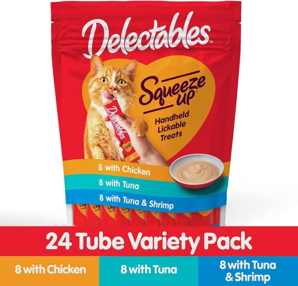 Hartz Delectables Squeeze Up Wet Cat Treats - Tuna & Shrimp, 24 Count, 12 oz - Image 4