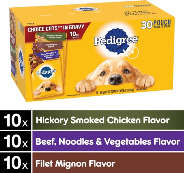 Pedigree Choice Cuts in Gravy Adult Wet Dog Food - 30-Count Variety Pack, 3.5 oz Pouches - Image 3