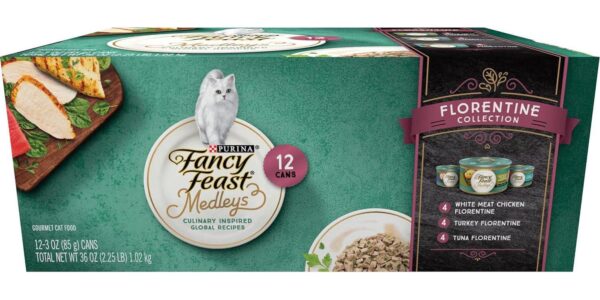 PURINA Fancy Feast Medleys Florentine Wet Cat Food Variety Pack - 24 Cans, 3 oz Each