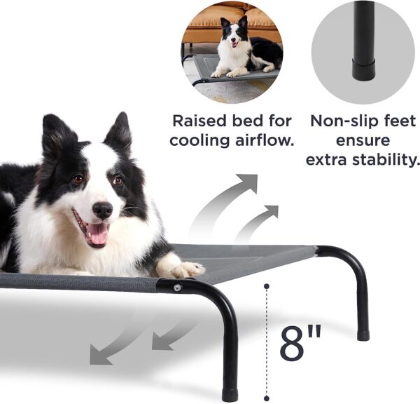 Bedsure Elevated Raised Cooling Cots Bed for Large Dogs - Portable Indoor/Outdoor Pet Hammock - Image 2