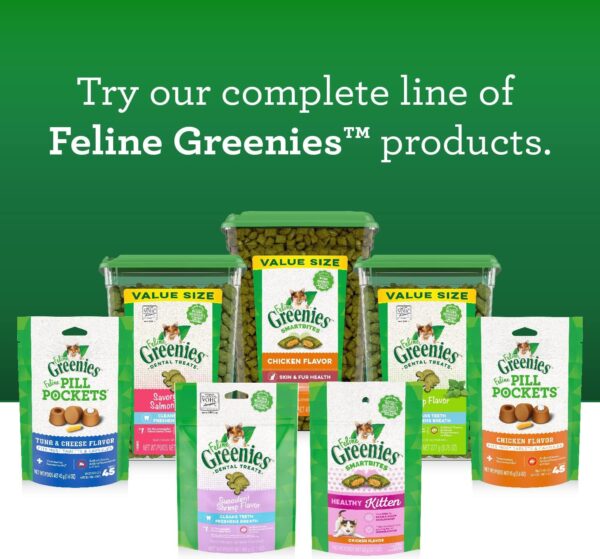 Greenies Feline Dental Cat Treats - Oven Roasted Chicken Flavor, 9.75 oz - Image 8