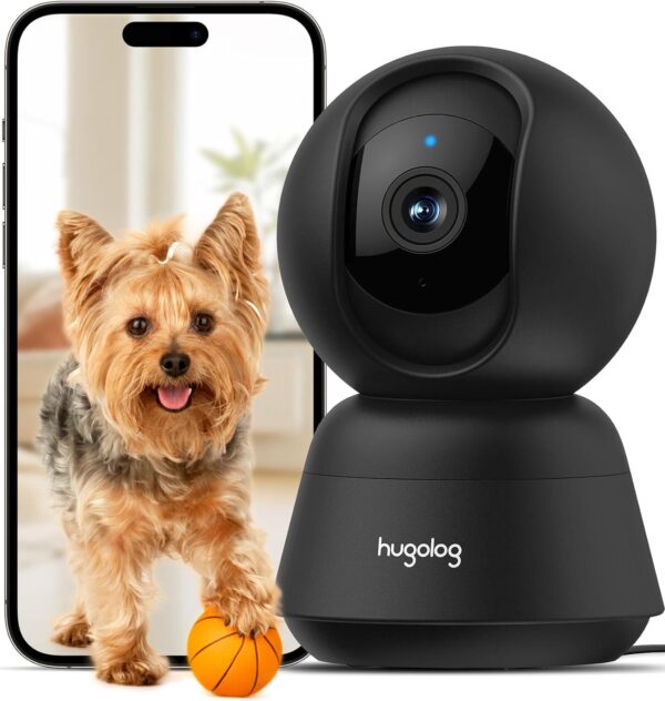 Hugolog 3K 5MP Indoor Security Camera - Night Vision - Two-Way Audio - Alexa Compatible