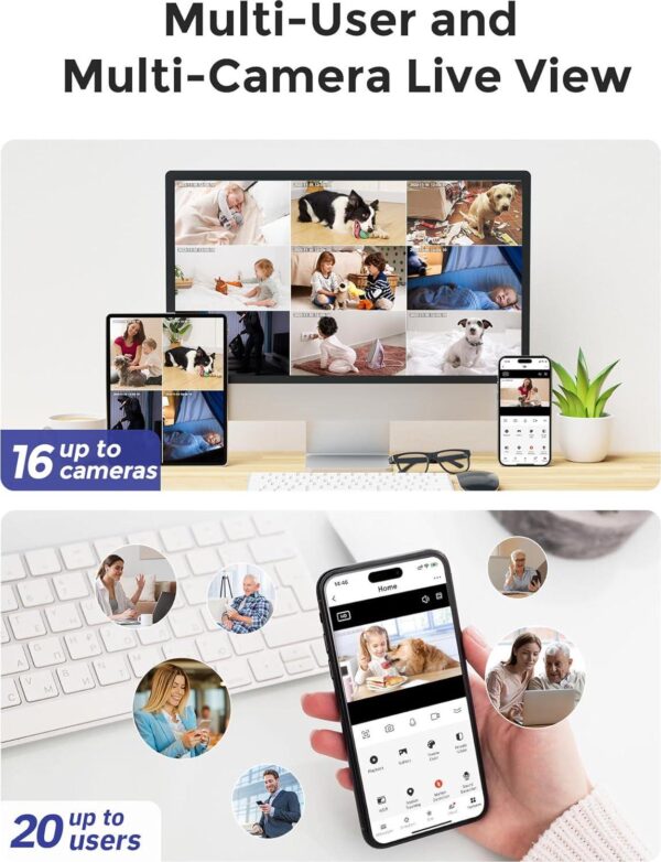 Hugolog 3K 5MP Indoor Security Camera - Night Vision - Two-Way Audio - Alexa Compatible - Image 5
