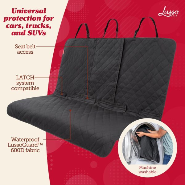 Lusso Gear Dog Car Seat Cover for Back Seat - Protect Your Vehicle from Scratches, Mud, and More! - Image 2
