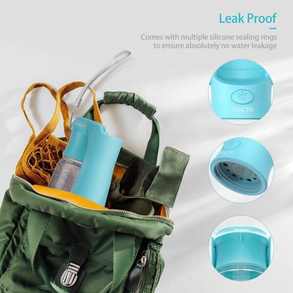 SOICTA Portable Dog Water Bottle for Walking 19 OZ Blue - Image 2