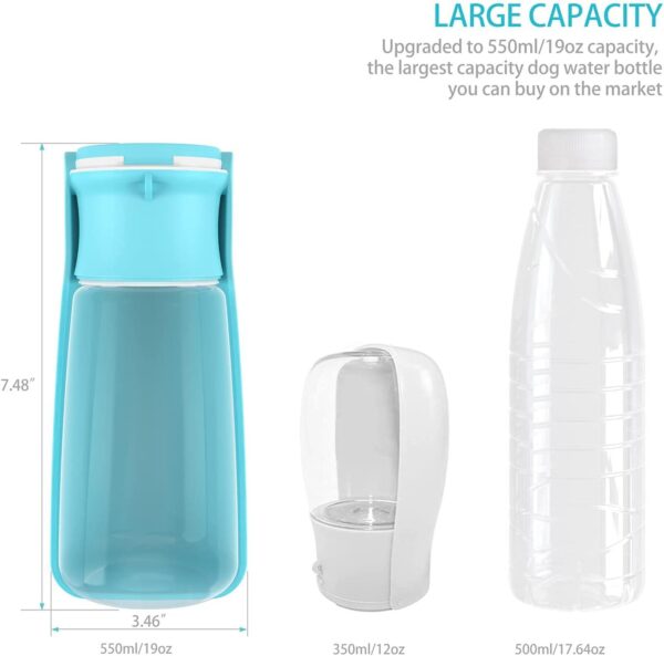 SOICTA Portable Dog Water Bottle for Walking 19 OZ Blue - Image 3