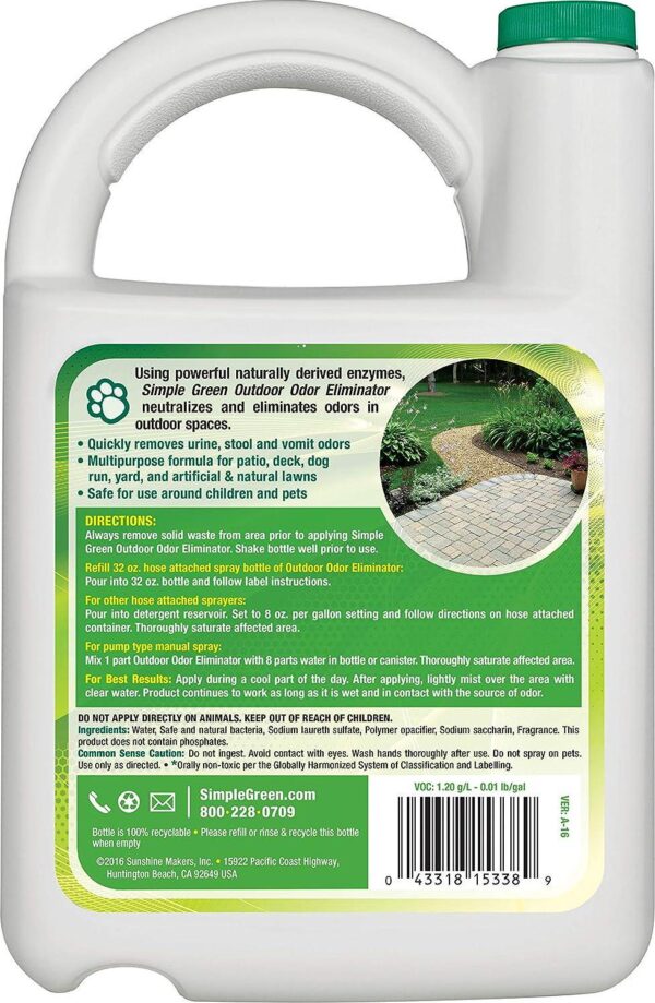 Simple Green Outdoor Odor Eliminator for Pets, Dogs 1 Gallon Refill - Keep Your Artificial Lawn and Patio Fresh and Clean - Image 2
