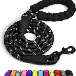 Taglory Rope Dog Leash 6 FT with Comfortable Padded Handle for Large Dogs
