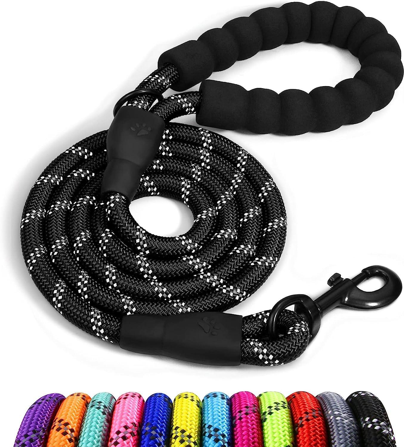 Taglory Rope Dog Leash 6 FT with Comfortable Padded Handle for Large Dogs