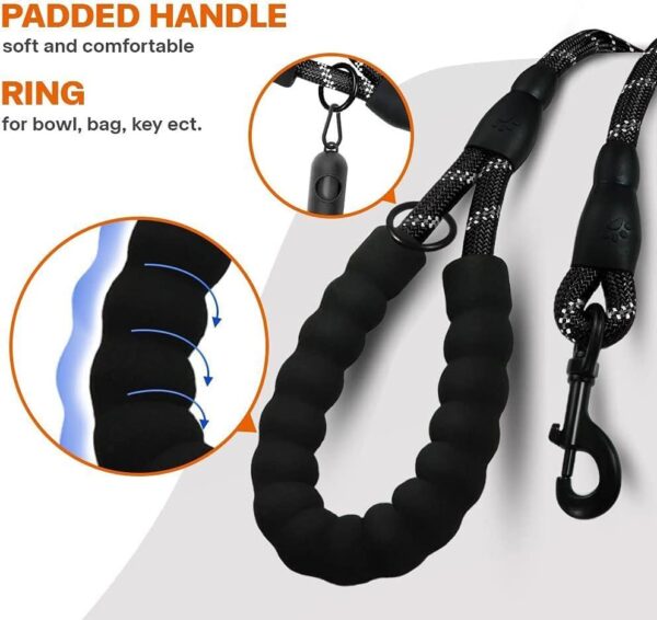 Taglory Rope Dog Leash 6 FT with Comfortable Padded Handle for Large Dogs - Image 4
