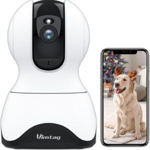 VIMTAG Pet Camera - 2.5K HD, 360° Pan/Tilt View, Two Way Audio, Motion Tracking, Night Vision