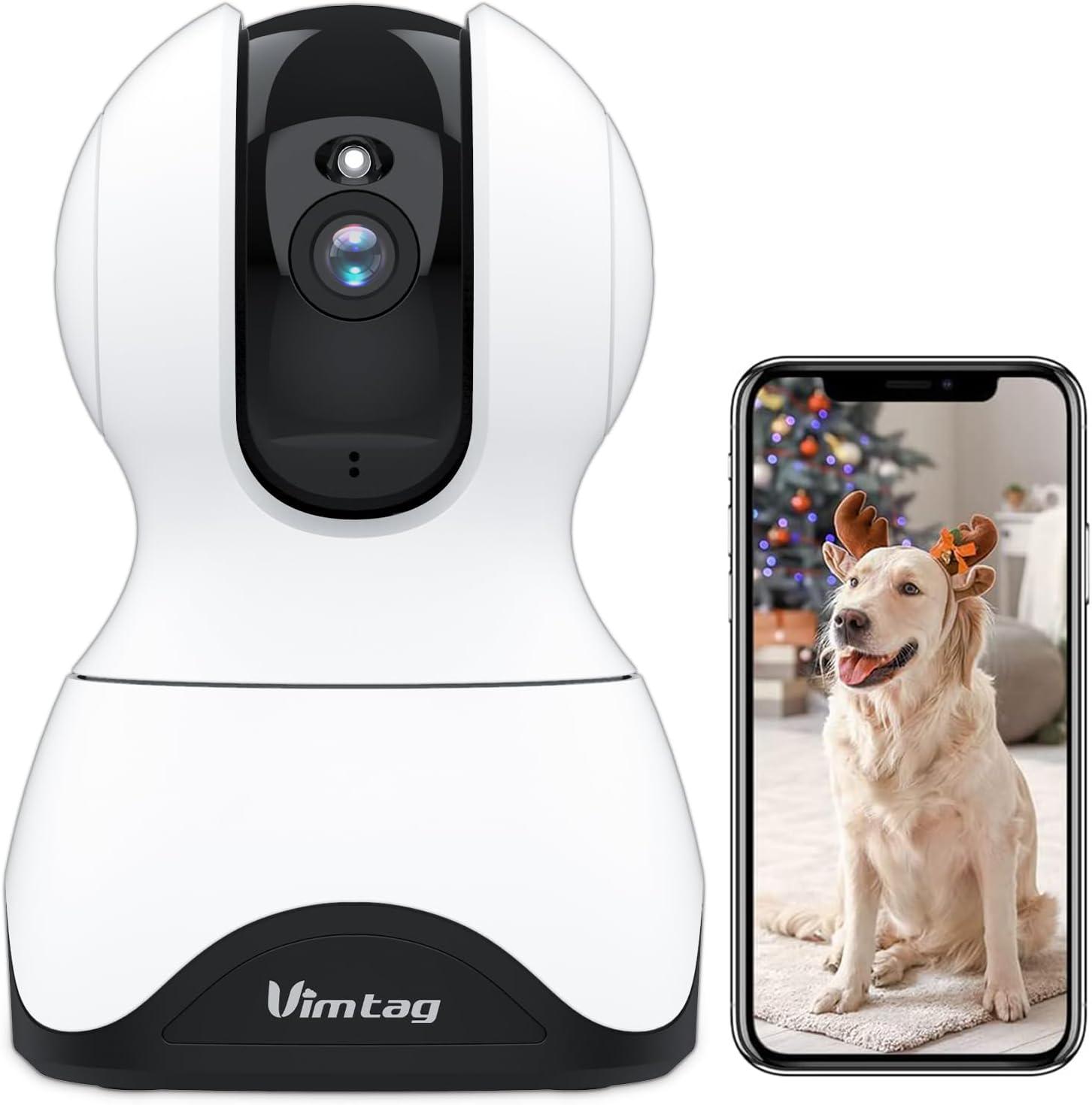 VIMTAG Pet Camera - 2.5K HD, 360° Pan/Tilt View, Two Way Audio, Motion Tracking, Night Vision