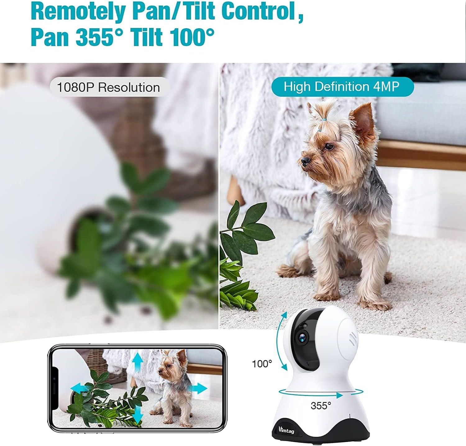 VIMTAG Pet Camera - 2.5K HD, 360° Pan/Tilt View, Two Way Audio, Motion Tracking, Night Vision - Image 4