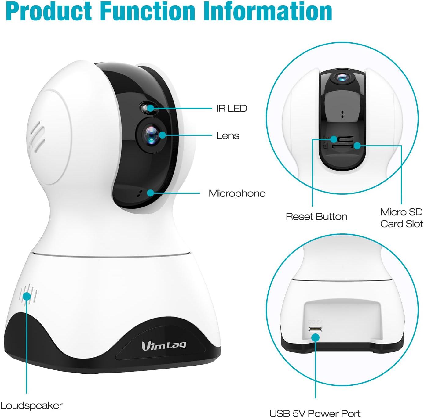 VIMTAG Pet Camera - 2.5K HD, 360° Pan/Tilt View, Two Way Audio, Motion Tracking, Night Vision - Image 7