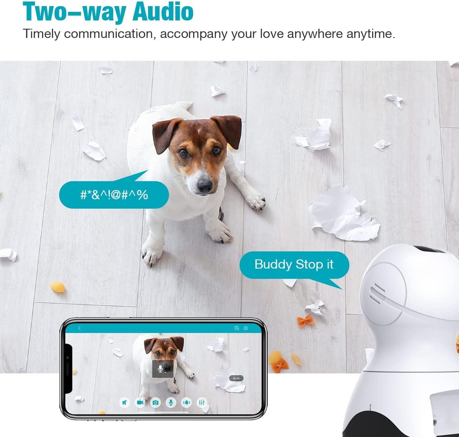 VIMTAG Pet Camera - 2.5K HD, 360° Pan/Tilt View, Two Way Audio, Motion Tracking, Night Vision - Image 2