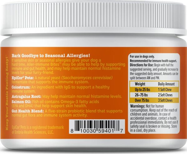 Zesty Paws Dog Allergy Relief Chews - Omega 3 Probiotics - Salmon Oil - Lamb Flavor - 50 Count - Image 6
