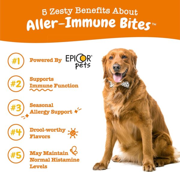 Zesty Paws Dog Allergy Relief Chews - Omega 3 Probiotics - Salmon Oil - Lamb Flavor - 50 Count - Image 3